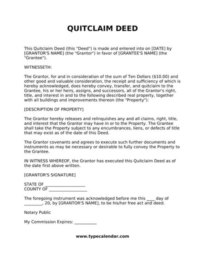 What is the meaning of a quick claim deed?