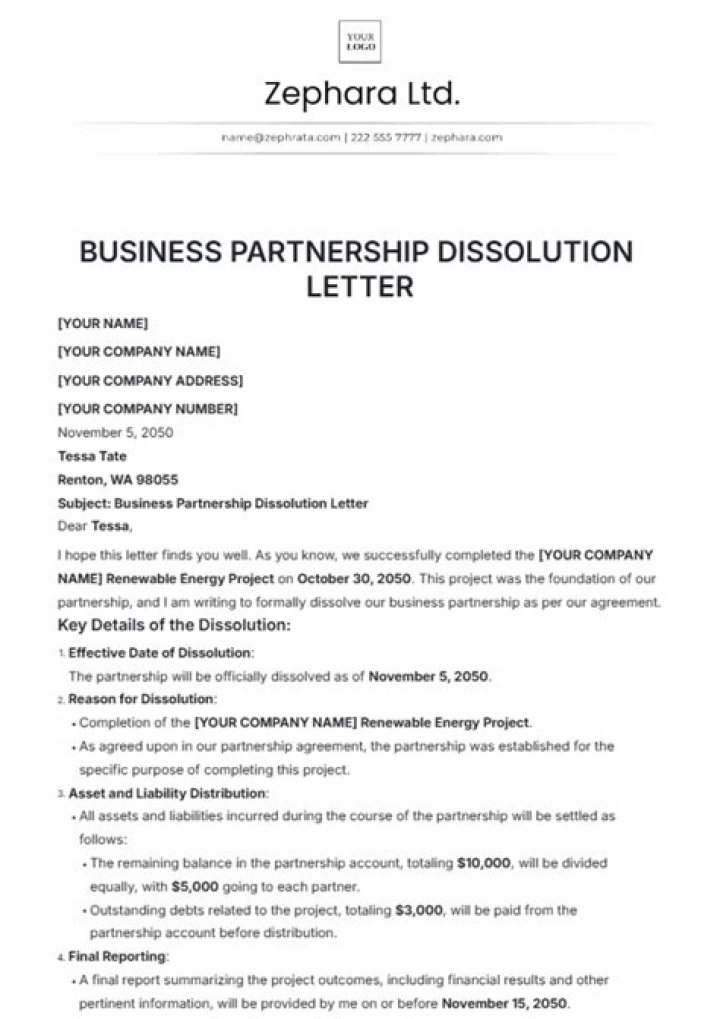 When a partner leaves the company the partnership is dissolved?
